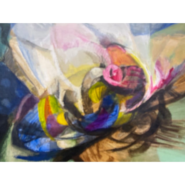 1970s 1971 Abstract Painting by Gisela Ballesteros For Sale - Image 5 of 11