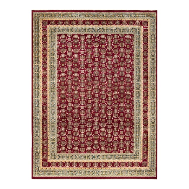 Mogul, One-of-a-Kind Hand-Knotted Area Rug in Red , 10' 3" x 13' 10" For Sale