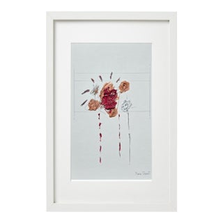 Organic Modern Minimalist Flower Study | Botanical Painting | Herbarium Wall Art | Framed For Sale