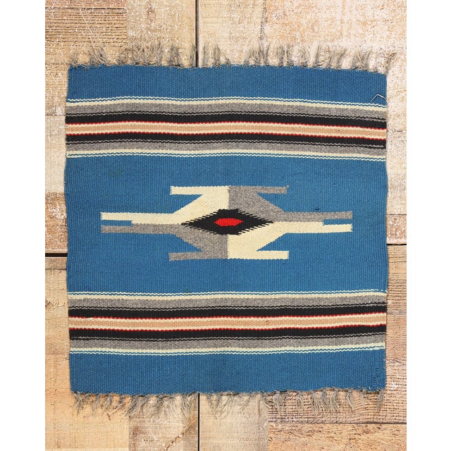 Vintage New Mexico Chimayo Rug - 01'07 X 01'07 For Sale - Image 9 of 9