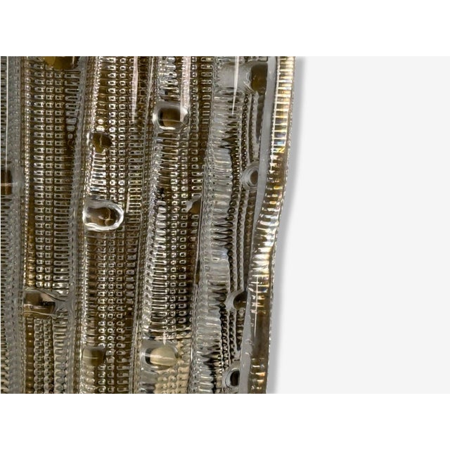 1940s Carl Fagerlund, Textured Glass, Brass, Large Wall Sconce, Sweden, 1940s For Sale - Image 5 of 9