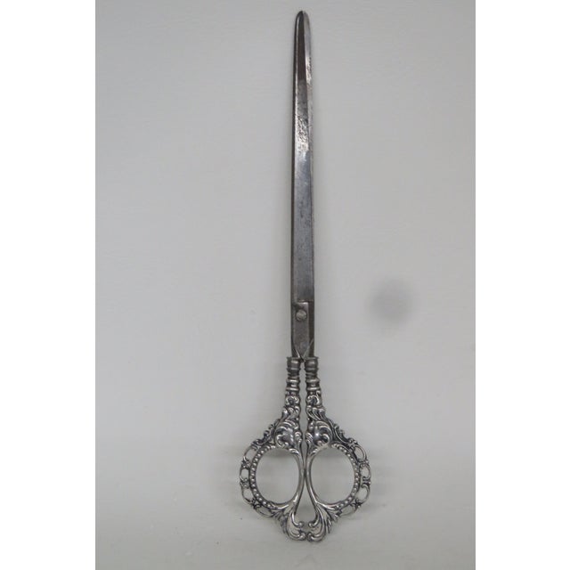 Victorian Late 1800s Sterling Handled Rococo Style Desk Scissor 4548b For Sale - Image 4 of 16