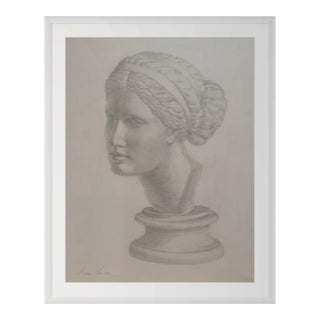 “Venus De Milo” Original Classic Head Drawing Pencil on Paper by Anna Novick For Sale