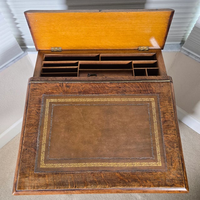 Victorian Victorian Leather Top Davenport Desk For Sale - Image 3 of 16