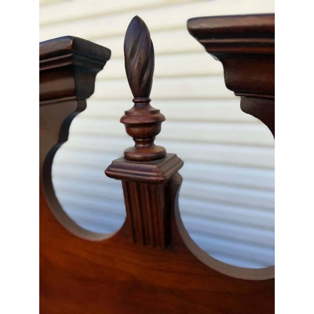 Traditional Vintage George Style Cherry Rice Carved Four Poster Cali King Bed Frame. For Sale - Image 3 of 16