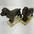Pair of Mid Century Modern Dog Book Ends on Onyx Bases. Sticker with "Genuine W Diamond Onyx"