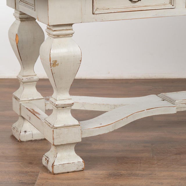 Gray Gray Painted Baroque Library Console Table, Denmark Circa 1860-80 For Sale - Image 8 of 11