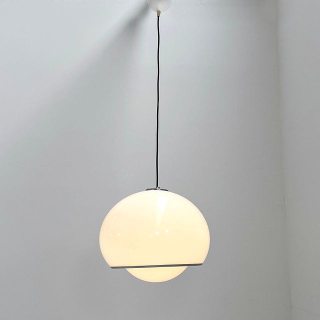 Silver White Bud Pendant Lamp by Studio 6G for Guzzini, 1970s For Sale - Image 8 of 8