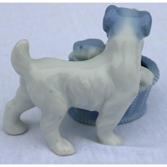 Mid 20th Century 1940's Japanese Blue and White Terrier With Puppies Figurine For Sale - Image 5 of 7