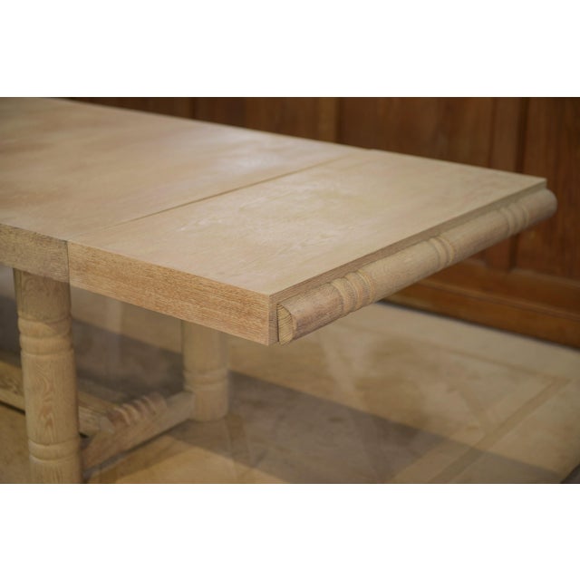 Art Deco Table in Limed Oak in the style of Jean-Charles Moreux, 1940s For Sale - Image 4 of 15