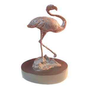 Vintage Bronze Flamingo Bird Figurine