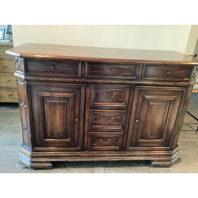 Wood Heirloom Quality Vintage Hardwood Sideboard For Sale - Image 7 of 12