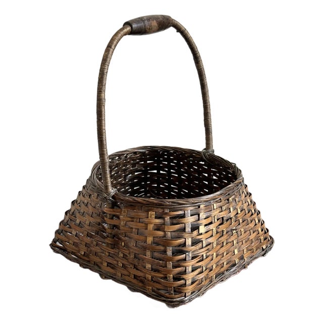 20th Century Japanese Ikebana Gathering Basket For Sale