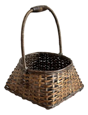 20th Century Japanese Ikebana Gathering Basket