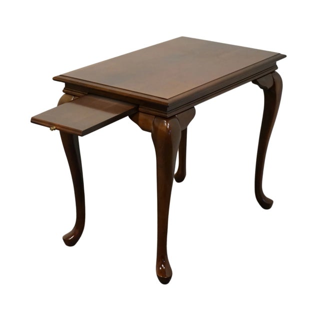 Late 20th Century Cresent Furniture Solid Cherry Traditional Style 18x28" Accent Tea Table For Sale - Image 5 of 12