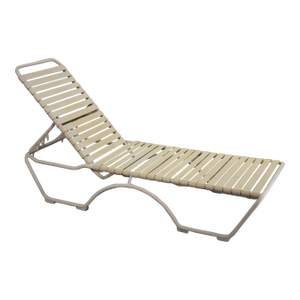 Late 20th Century Mid-Century Modern Tropitone Kahana Stackable Chaise Lounge W/Vinyl Straps & Aluminum Frame