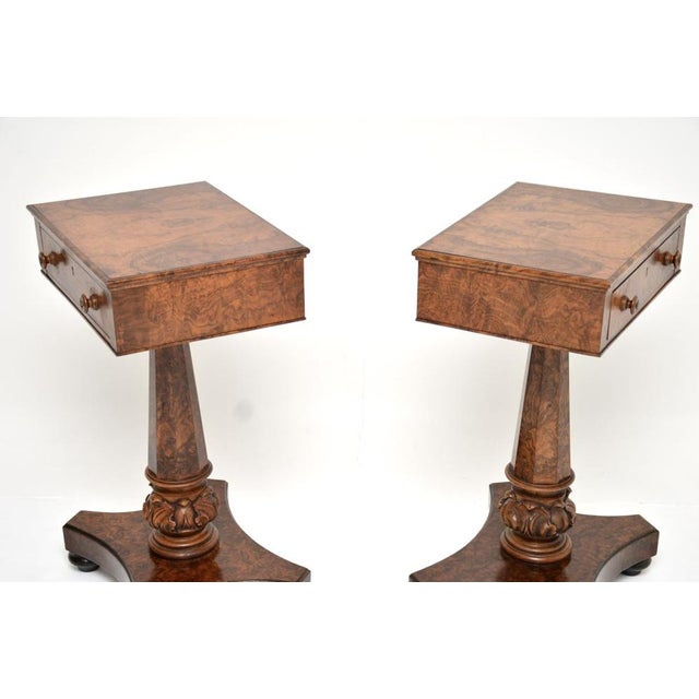 Antique William IV Burr Walnut Side Tables, 1830s, Set of 2 For Sale - Image 10 of 14