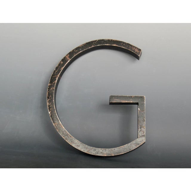 Vintage Weathered Metal Letter G Wall Emblem Chairish