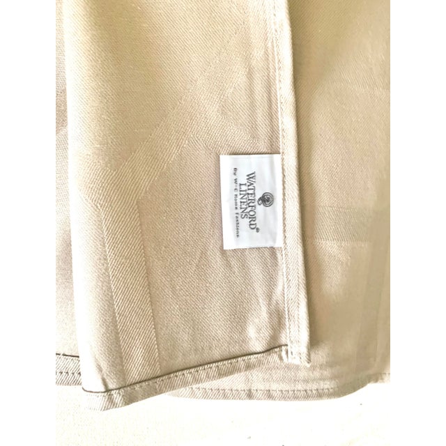 Abstract New! Waterford Abstract Tile Design Taupe Color Dinner Napkins - Set of 6 For Sale - Image 3 of 6