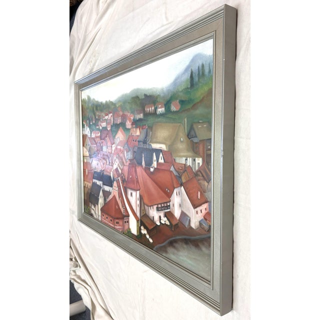 Original Signed & Framed Oil Painting by Helene Berger "From the Castle" Czech Republic C2005 For Sale - Image 11 of 18