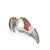 Bochic “Orient” Vintage Ruby, Sapphire & White South Sea Pearl Brooch Set In 18K Gold & Silver Natural Ruby and Sapphire...