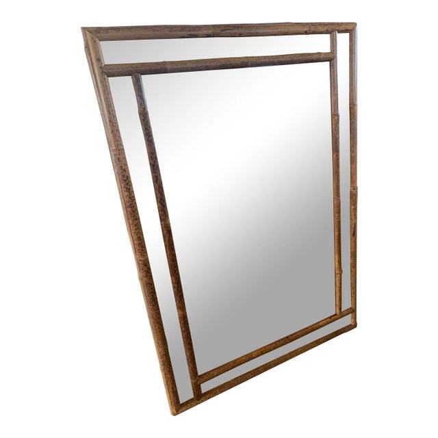 McGuire Gold & Bamboo Mirror For Sale