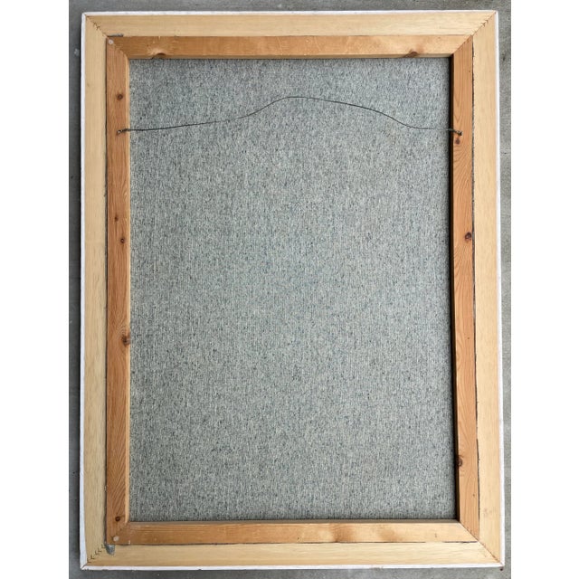 Acrylic on Black Canvas Flowers Painting/Signed For Sale - Image 10 of 11