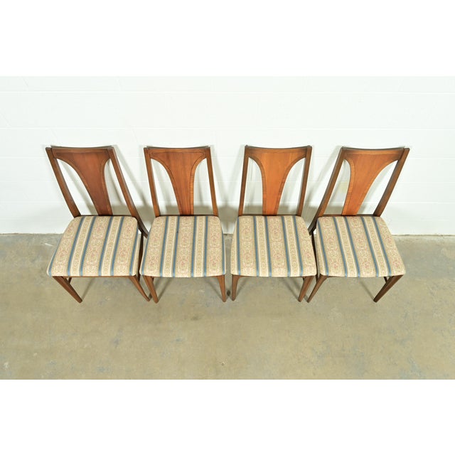 1960s Broyhill Brasilia Mid-Century Modern Sculpted Walnut Dining Chairs, Set of Four For Sale - Image 5 of 12