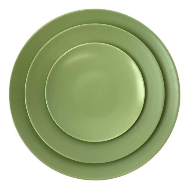 Casa Fina Ceramic Dinnerware - Matcha Dinner Plate, Set of 4 For Sale