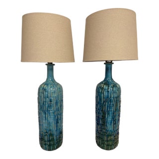 1980s Euro Design Mid Century Modern Style Table Lamps-a Pair For Sale