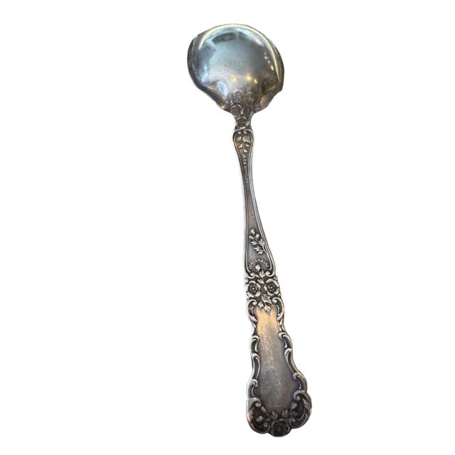 American Antique Gorham Sterling Silver Sugar Spoon "Buttercup" Pattern. 6" Long. Monogram "N". For Sale - Image 3 of 3