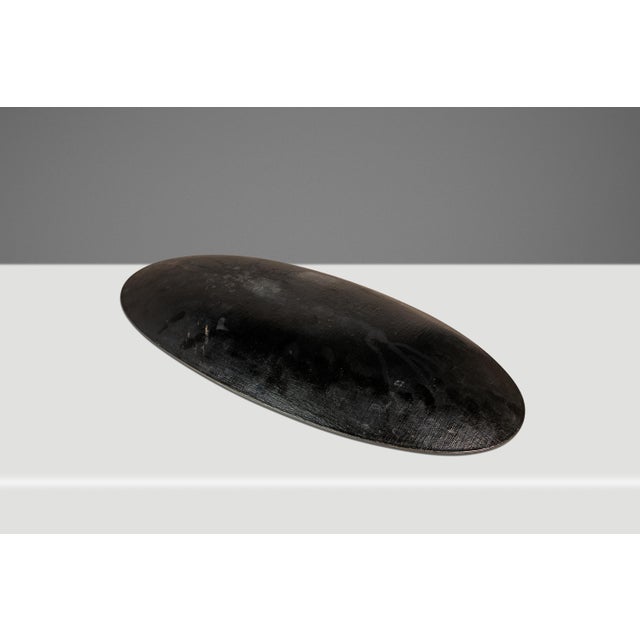 Glass 1960s Japanese Mid-Century Modern Hand-Painted Glass Serving Dish Depicting Orchids W/ Protective Case by Mitsukoshi For Sale - Image 7 of 18