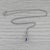 0.68ctw Sapphire Diamond Halo Pendant Necklace 14k White Gold 18" Cable Chain For Sale In Greensboro - Image 6 of 6