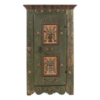 Antique Bavarian Hand-Painted Folk Art Armoire (Schrank) | Late 18th Century For Sale