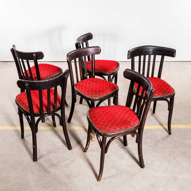 Ebonised Cafe Chairs, 1950s, Set of 6 For Sale - Image 11 of 11