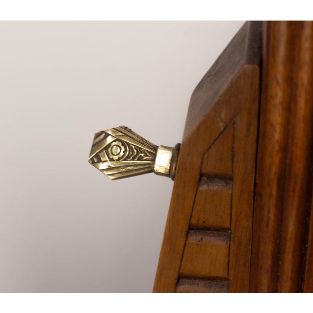 French Art Deco Dressing Table in Walnut, Marble and Mirror, 1920s For Sale - Image 11 of 15