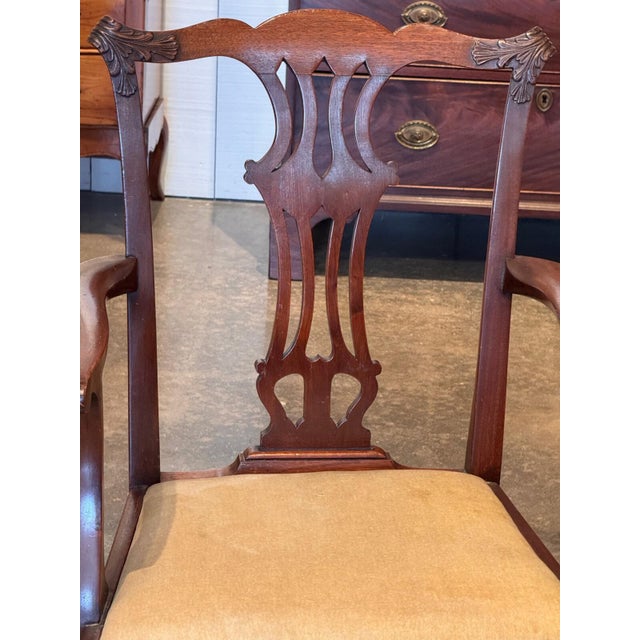 Set of Four Mahogany Chippendale-Style Armchairs For Sale - Image 6 of 11