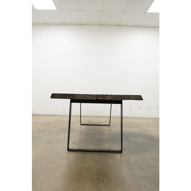 Wood Crate & Barrel Yukon Weathered Grey Live Edge Solid Wood Dining Table For Sale - Image 7 of 11