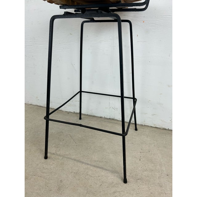 Brown Mid Century Modern Swivel Bar Stool in the Style of Arthur Umanoff For Sale - Image 8 of 12