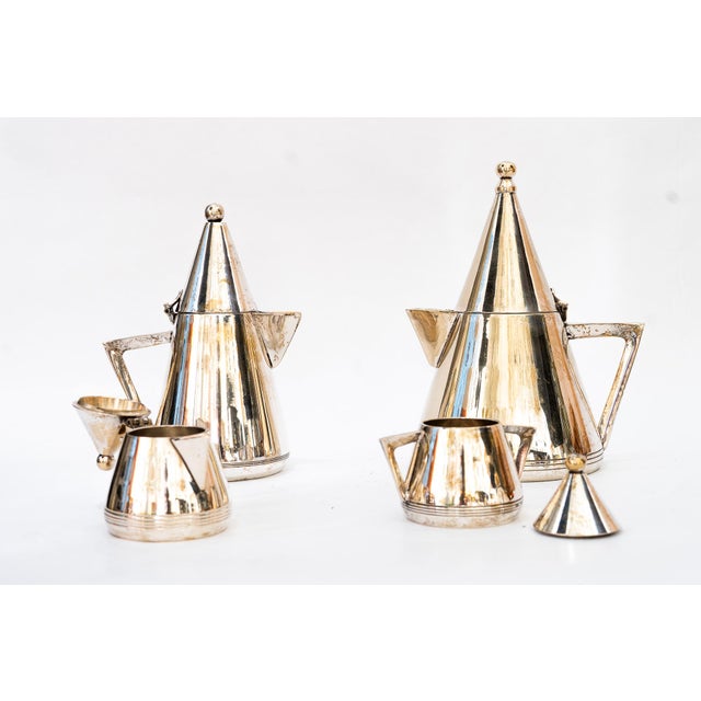 Art Deco Silvered Brass Cans, 1920s, Set of 4 For Sale - Image 3 of 10