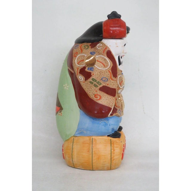 Japanese Japanese Porcelain Moriage Daikuko Kamotsuru Sake Bottle Decanter For Sale - Image 3 of 11