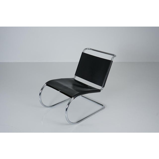 MR30 Tubular Steel Chair with Black Leather by Ludwig Mies Van Der Rohe for Knoll, 1960s For Sale - Image 7 of 17