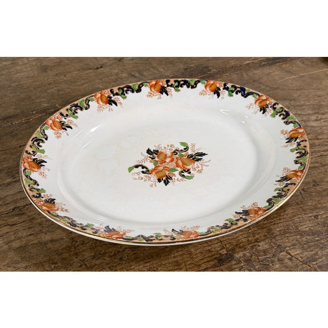 English Antique John Haddock & Sons Royal Vitreous Majestic Pattern Serving Platter For Sale - Image 3 of 7