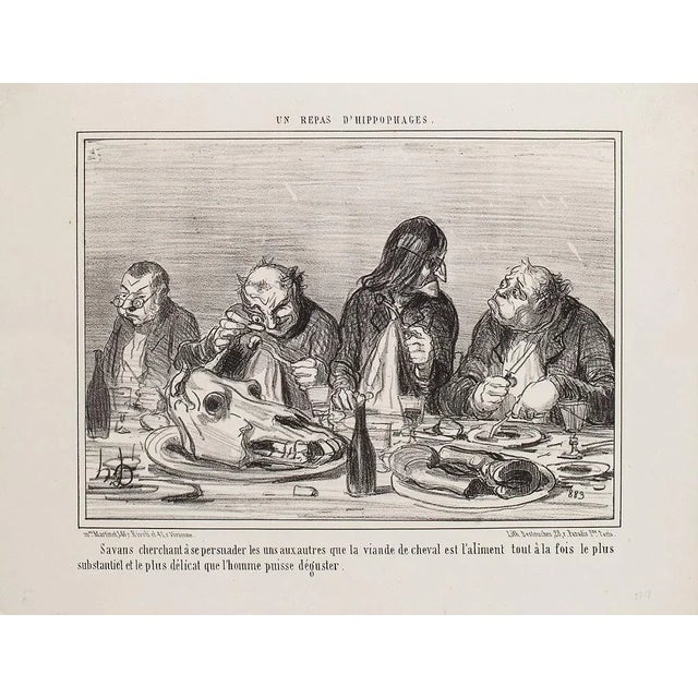 Honoré Daumier - Un Repas D’Hippophages - Lithograph - 1856 For Sale - Image 3 of 3