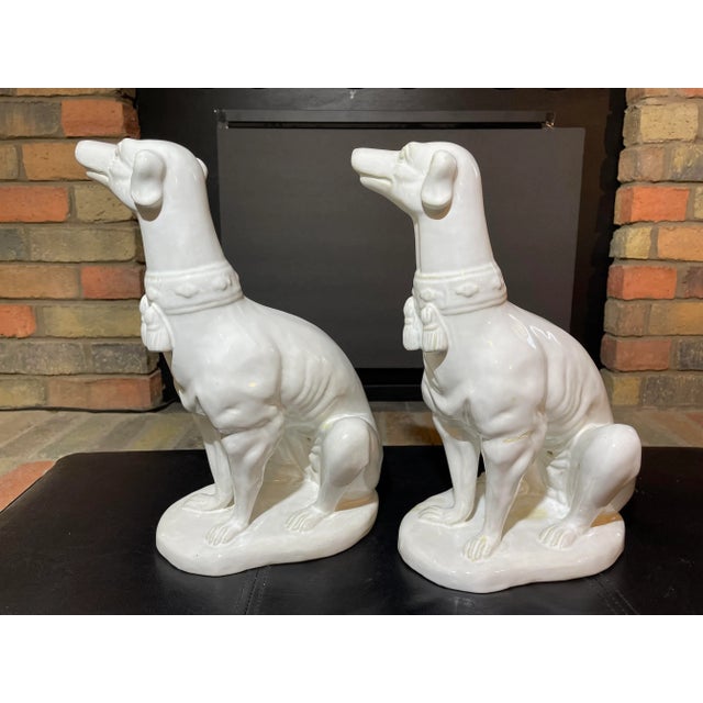 Large Vintage English Whippet Dog Figurines - a Pair For Sale - Image 4 of 13