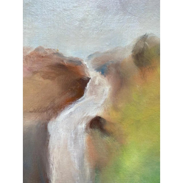 Contemporary Gilbert Pauli, Pastel Waterfall, Oil on Canvas, 1991 For Sale - Image 3 of 8