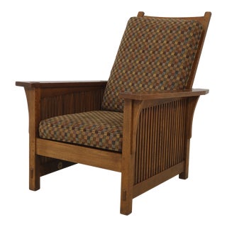 Stickley Mission Oak Spindled Morris Chair For Sale