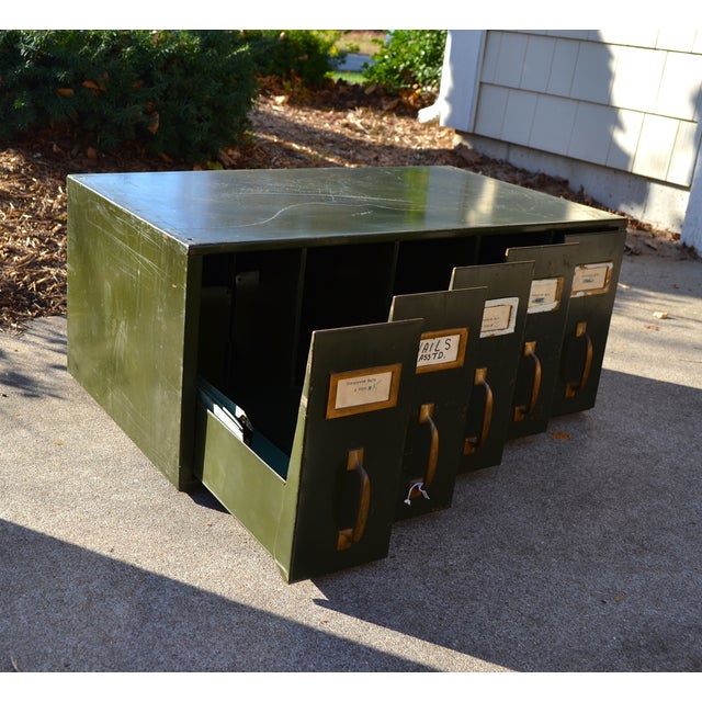 Vintage Green Industrial Vertical File Chairish