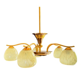 Vintage Art Deco Pendant in Brass For Sale