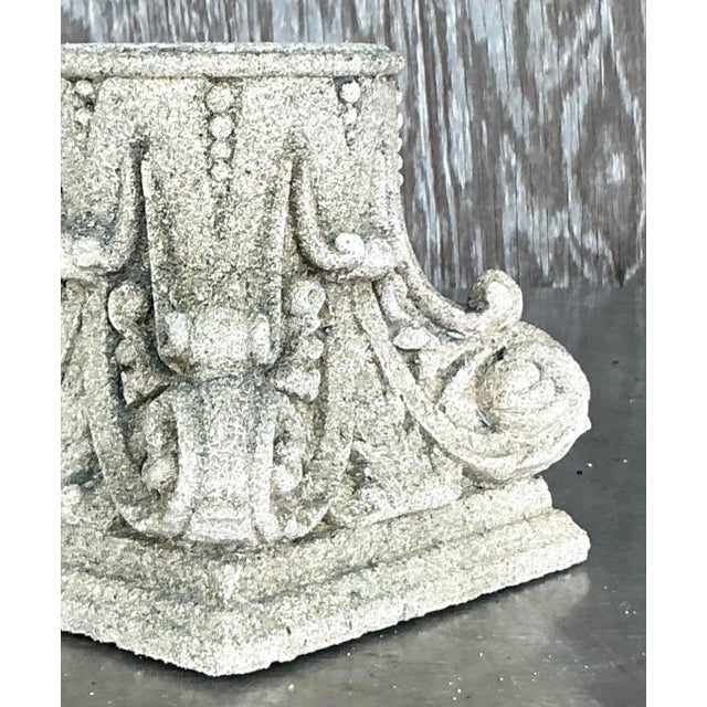Vintage Regency Small Corinthian Column Base For Sale - Image 10 of 16